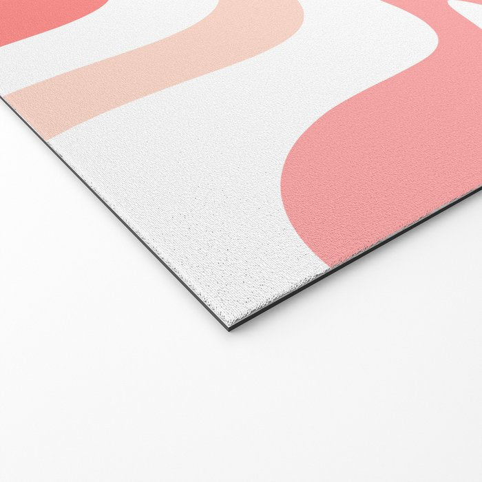 Liquid Swirl Retro Abstract Pattern in Blush Pink and White Welcome Mat Gallery Image 2