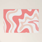 Liquid Swirl Retro Abstract Pattern in Blush Pink and White Welcome Mat Gallery Image 1