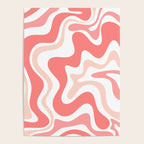 Liquid Swirl Retro Abstract Pattern in Blush Pink and White Poster Gallery Image 4
