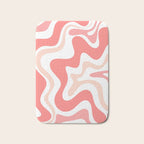 Liquid Swirl Retro Abstract Pattern in Blush Pink and White Bath Mat Gallery Image 1