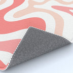 Liquid Swirl Retro Abstract Pattern in Blush Pink and White Rug Gallery Image 4