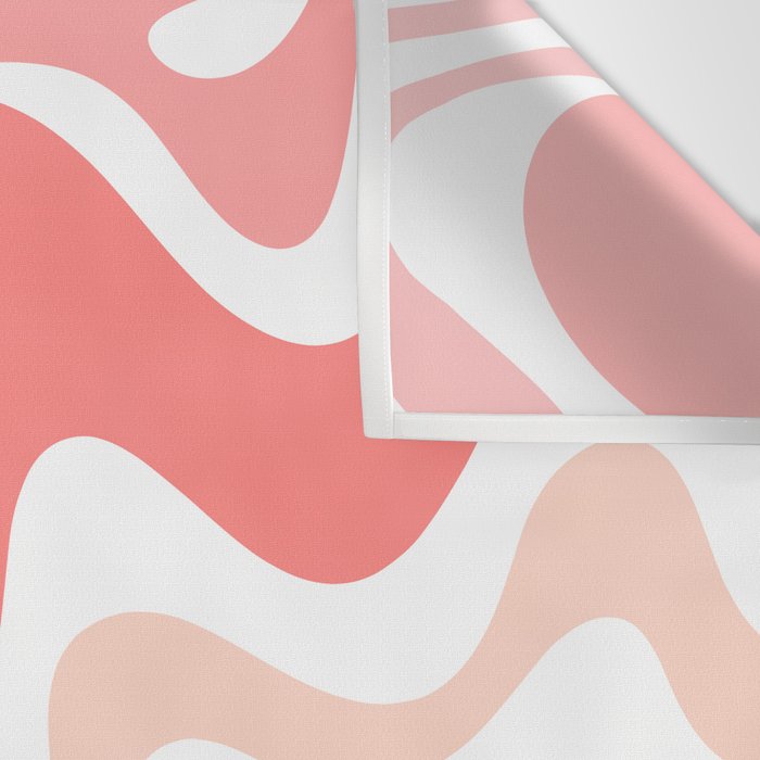 Liquid Swirl Retro Abstract Pattern in Blush Pink and White Wall Tapestry Gallery Image 3