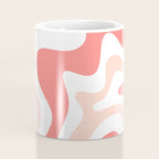 Liquid Swirl Retro Abstract Pattern in Blush Pink and White Coffee Mug Gallery Image 4