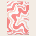 Liquid Swirl Retro Abstract Pattern in Blush Pink and White Cutting Board Gallery Image 1