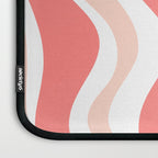 Liquid Swirl Retro Abstract Pattern in Blush Pink and White Laptop Sleeve Gallery Image 3