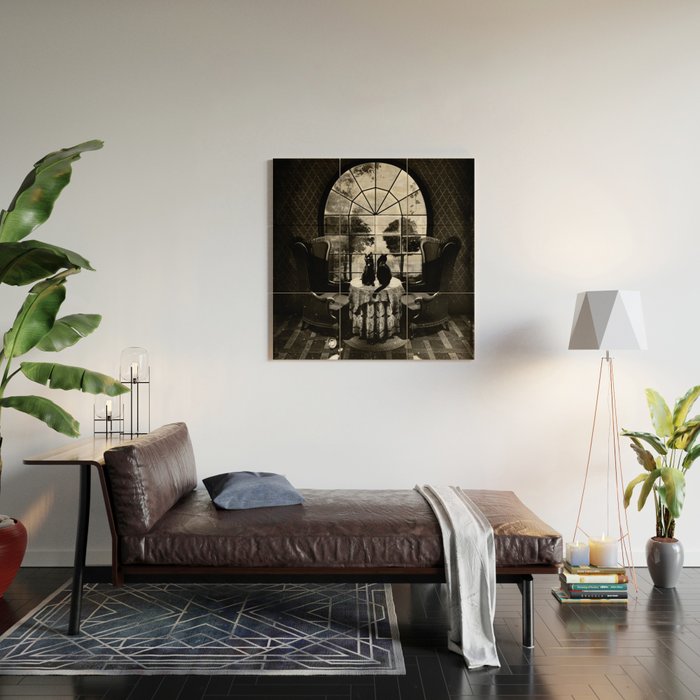 Room Skull B&W Wood Wall Art Gallery Image 2