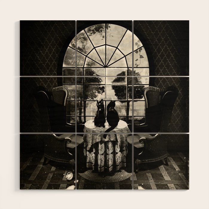 Room Skull B&W Wood Wall Art Gallery Image 1