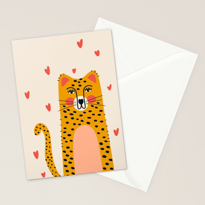 Cheetah Love Stationery Card Gallery Image 2