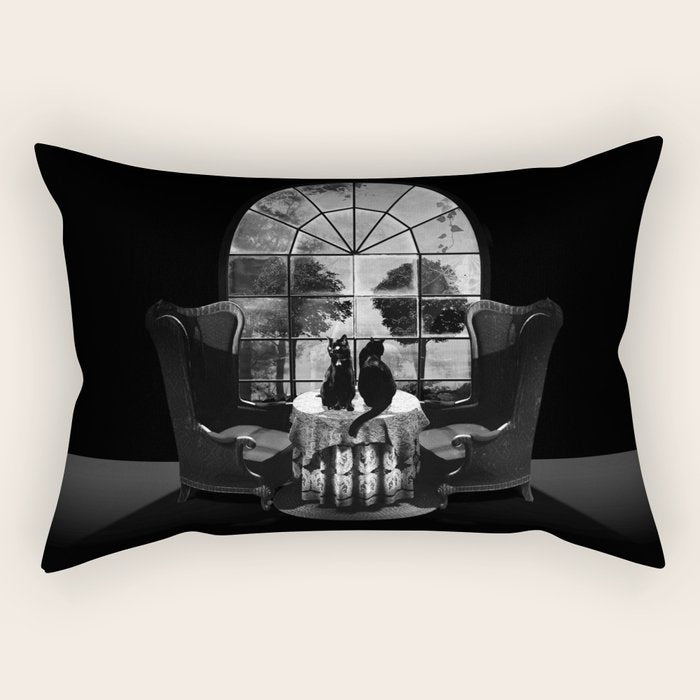 Room Skull B&W Rectangular Pillow Gallery Image 1