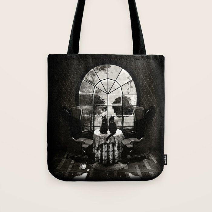 Room Skull B&W Tote Bag Gallery Image 1
