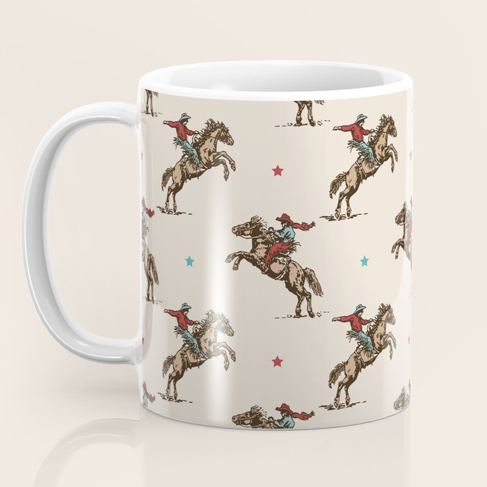 Cowboy Rodeo Bucking Bronco and Stars Coffee Mug Gallery Image 3