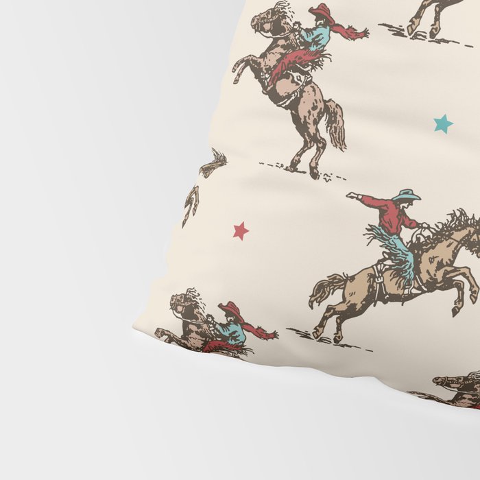 Cowboy Rodeo Bucking Bronco and Stars Pillow Sham Gallery Image 4