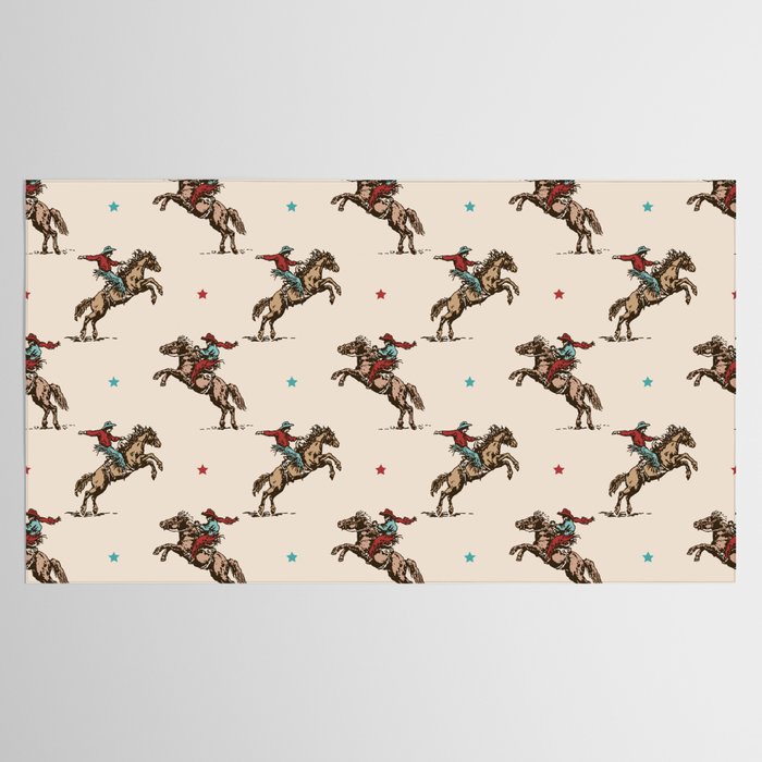 Cowboy Rodeo Bucking Bronco and Stars Tablecloth Gallery Image 2