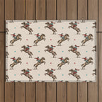 Cowboy Rodeo Bucking Bronco and Stars Outdoor Rug Gallery Image 1