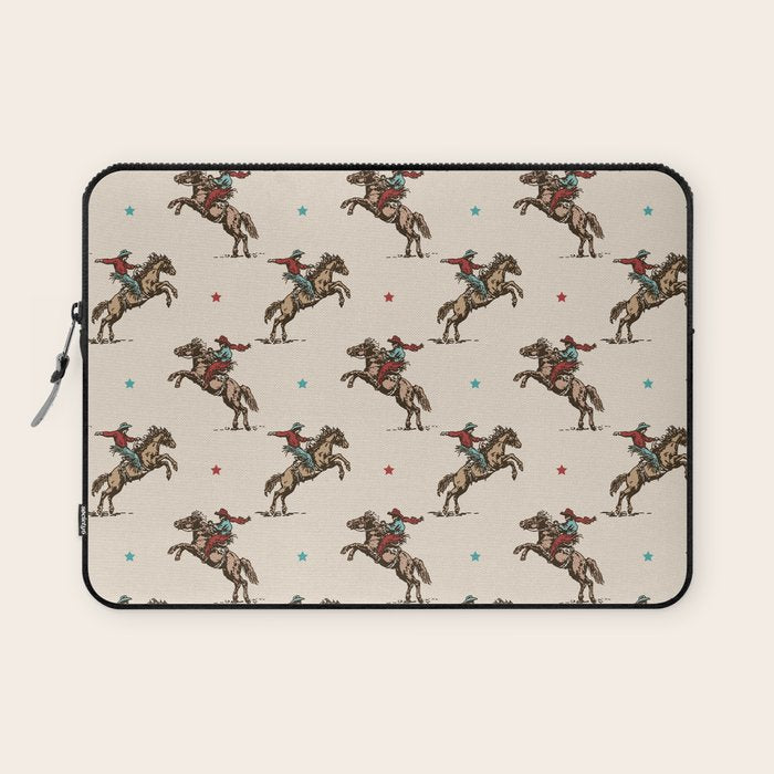 Cowboy Rodeo Bucking Bronco and Stars Laptop Sleeve Gallery Image 1