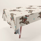Cowboy Rodeo Bucking Bronco and Stars Tablecloth Gallery Image 1