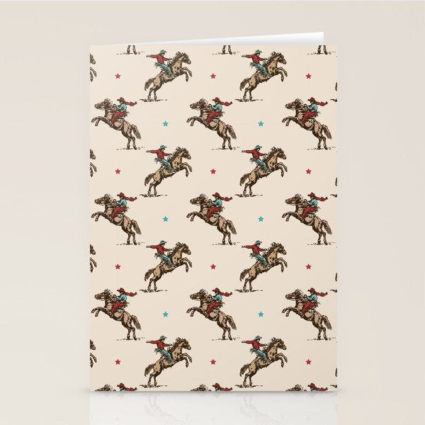 Cowboy Rodeo Bucking Bronco and Stars Stationery Card Gallery Image 2
