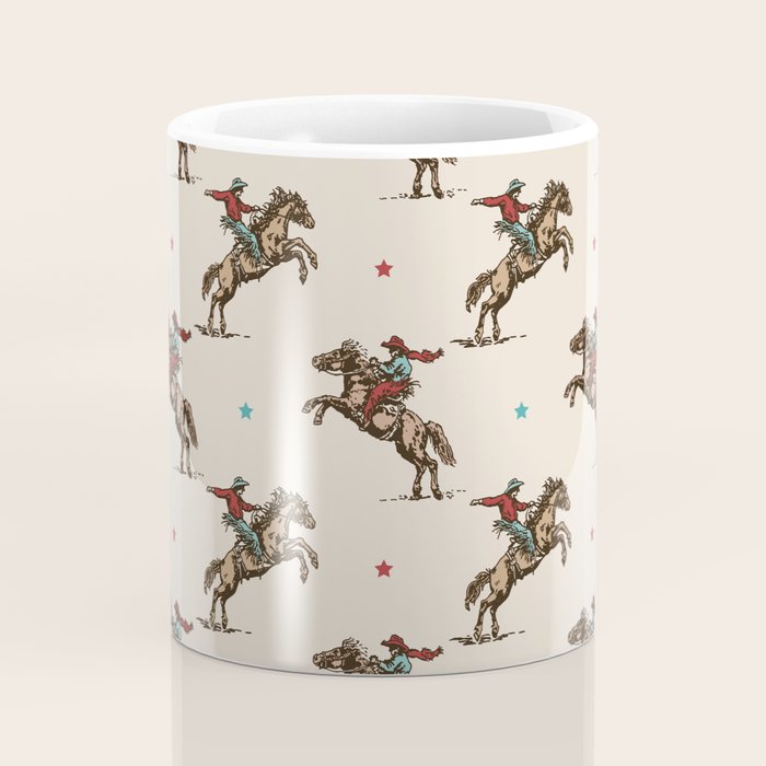 Cowboy Rodeo Bucking Bronco and Stars Coffee Mug Gallery Image 4
