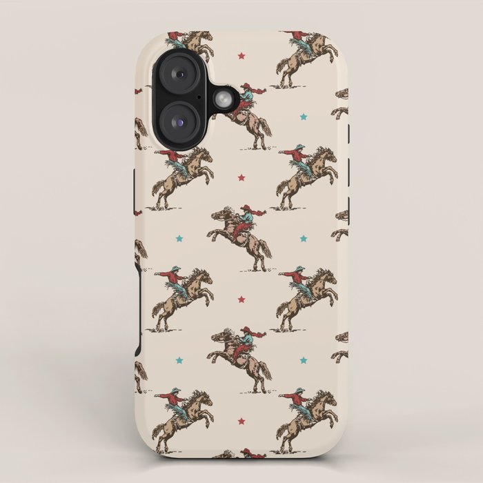 Cowboy Rodeo Bucking Bronco and Stars iPhone Case Gallery Image 1