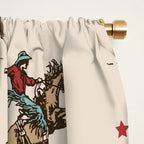 Cowboy Rodeo Bucking Bronco and Stars Window Curtain Gallery Image 2