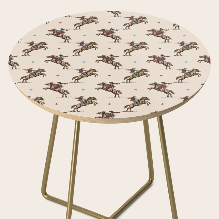 Cowboy Rodeo Bucking Bronco and Stars Side Table Gallery Image 2