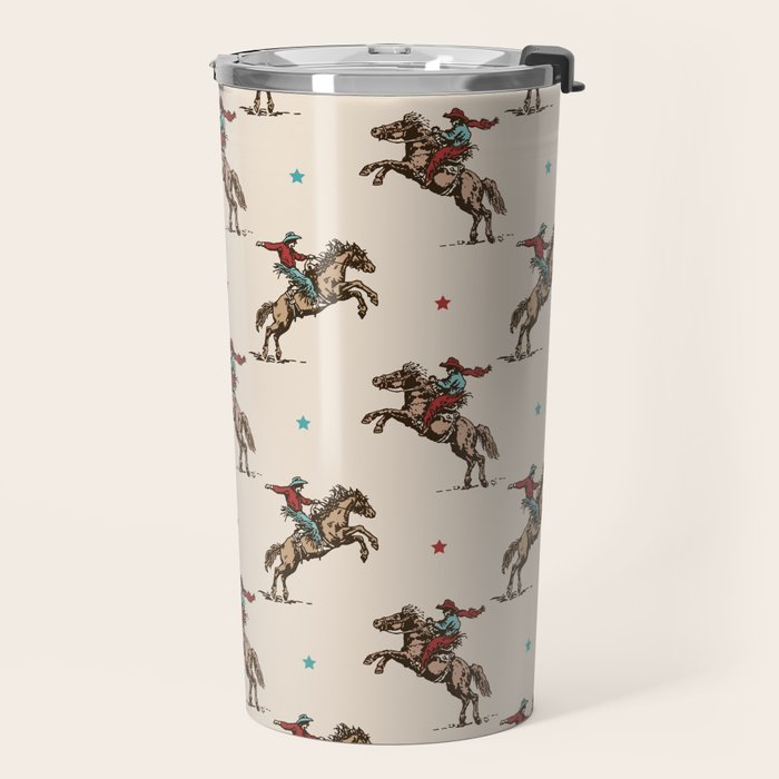 Cowboy Rodeo Bucking Bronco and Stars Travel Mug Gallery Image 2