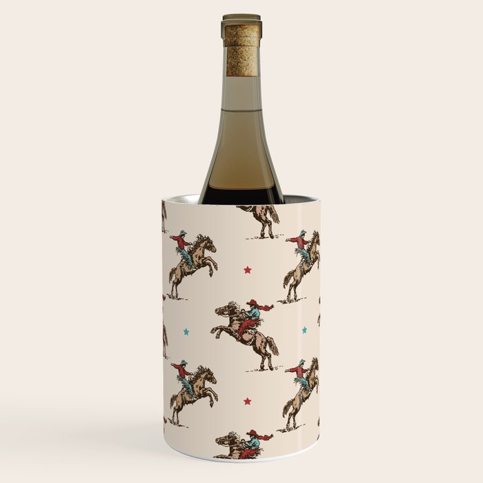 Cowboy Rodeo Bucking Bronco and Stars Wine Chiller Gallery Image 2