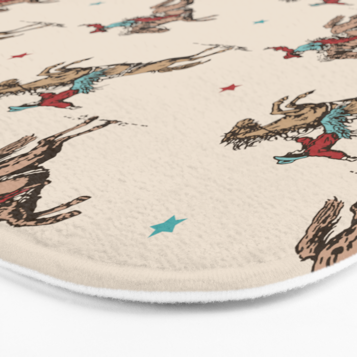 Cowboy Rodeo Bucking Bronco and Stars Bath Mat Gallery Image 3