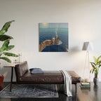 TAKE A BREAK | blue | cup | summer | glitter | sunshine | vacation | morning | coffee | aesthetic  Wood Wall Art Gallery Image 2