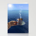 TAKE A BREAK | blue | cup | summer | glitter | sunshine | vacation | morning | coffee | aesthetic  Stationery Card Gallery Image 2