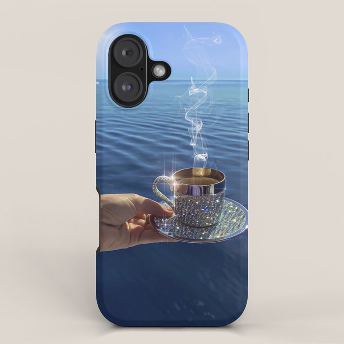 TAKE A BREAK | blue | cup | summer | glitter | sunshine | vacation | morning | coffee | aesthetic  iPhone Case Gallery Image 1