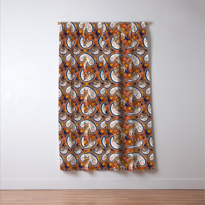 Celestial Sunset Leopard Cubs Window Curtain Gallery Image 3