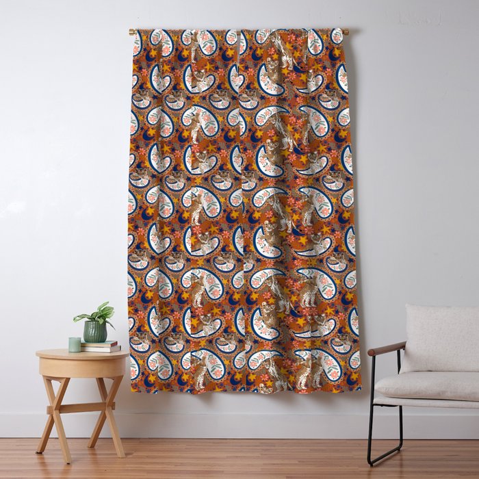 Celestial Sunset Leopard Cubs Window Curtain Gallery Image 5