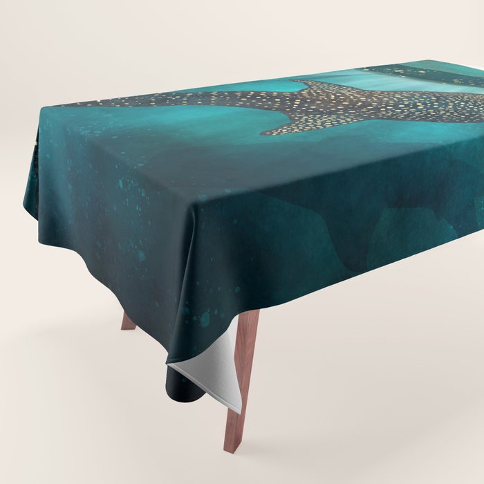 Metallic Whale Shark Tablecloth Gallery Image 1