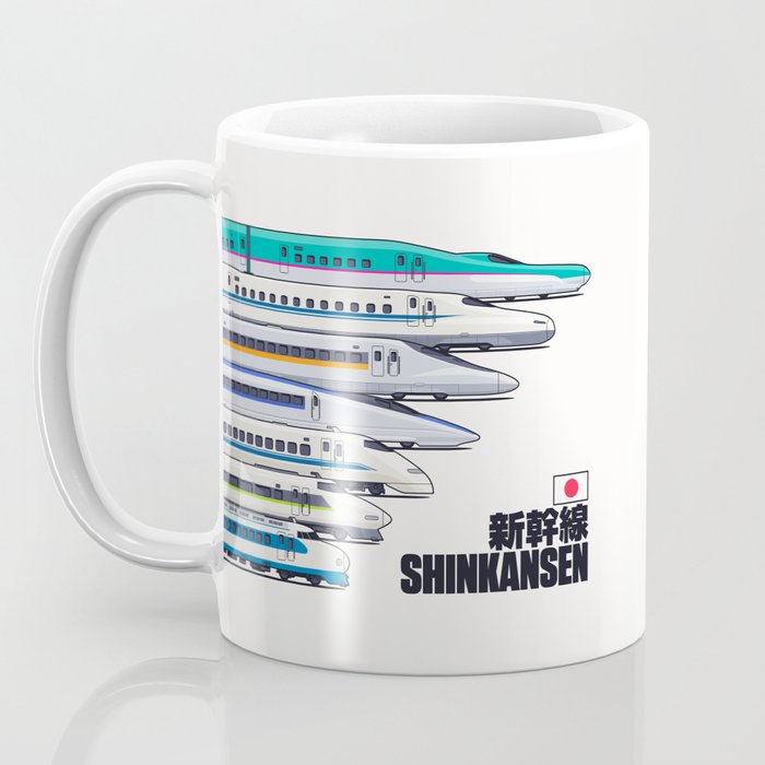 Shinkansen Bullet Train Evolution - White Coffee Mug Gallery Image 3