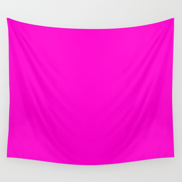 BRIGHT MAGENTA SOLID COLOR Plain Vibrant Hot Pink Shade Wall Tapestry Gallery Image 4