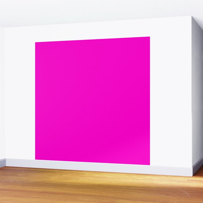 BRIGHT MAGENTA SOLID COLOR Plain Vibrant Hot Pink Shade Wall Mural Gallery Image 2