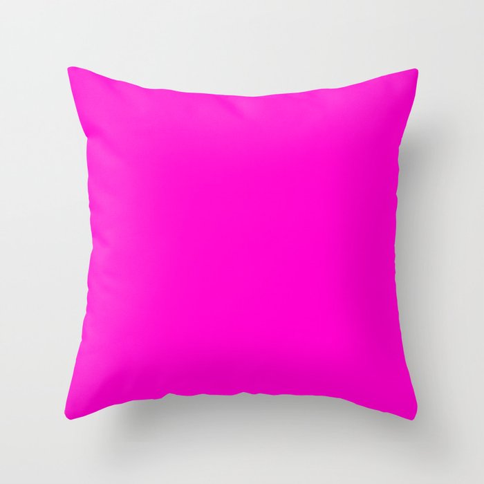 BRIGHT MAGENTA SOLID COLOR Plain Vibrant Hot Pink Shade Throw Pillow Gallery Image 6