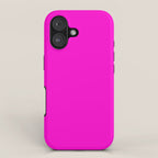 BRIGHT MAGENTA SOLID COLOR Plain Vibrant Hot Pink Shade iPhone Case Gallery Image 1
