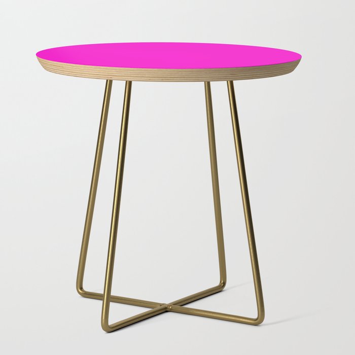 BRIGHT MAGENTA SOLID COLOR Plain Vibrant Hot Pink Shade Side Table Gallery Image 1