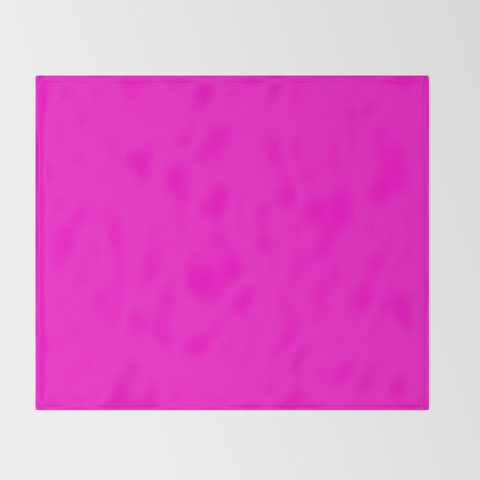 BRIGHT MAGENTA SOLID COLOR Plain Vibrant Hot Pink Shade Throw Blanket Gallery Image 2