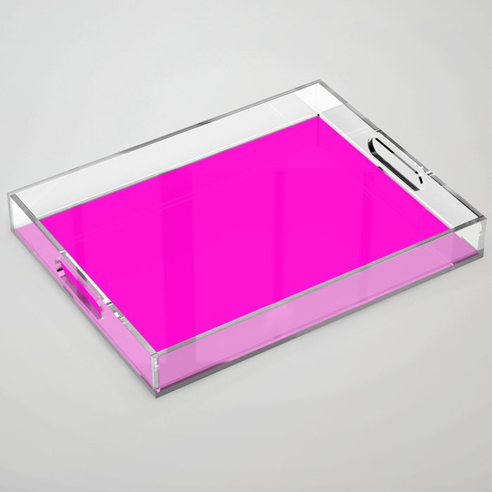 BRIGHT MAGENTA SOLID COLOR Plain Vibrant Hot Pink Shade Acrylic Tray Gallery Image 1