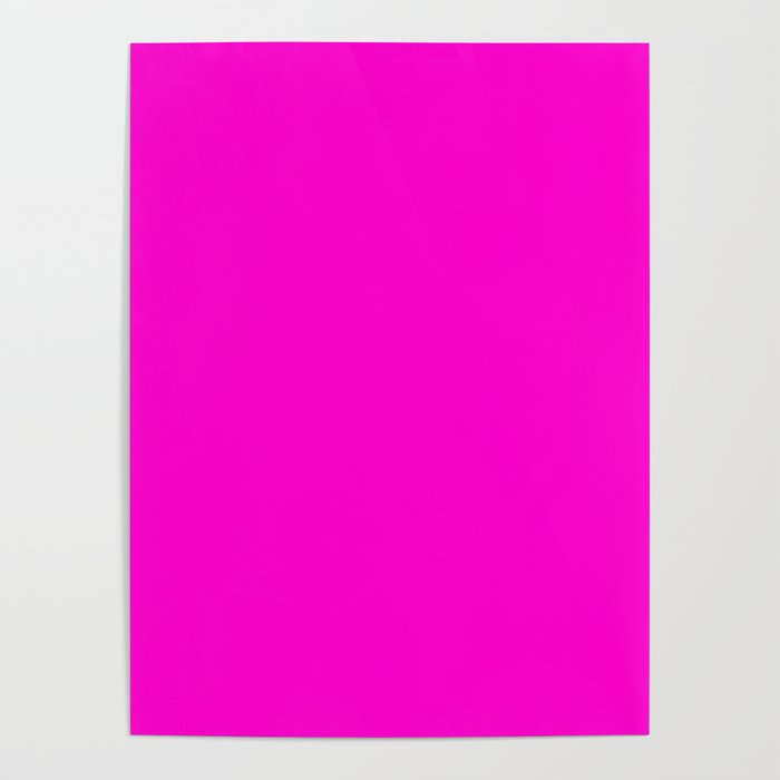 BRIGHT MAGENTA SOLID COLOR Plain Vibrant Hot Pink Shade Poster Gallery Image 4