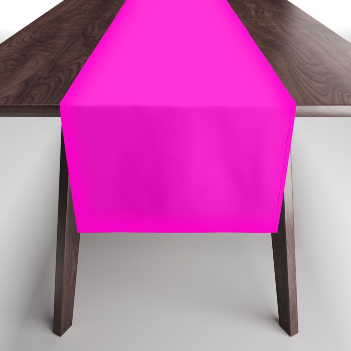 BRIGHT MAGENTA SOLID COLOR Plain Vibrant Hot Pink Shade Table Runner Gallery Image 1