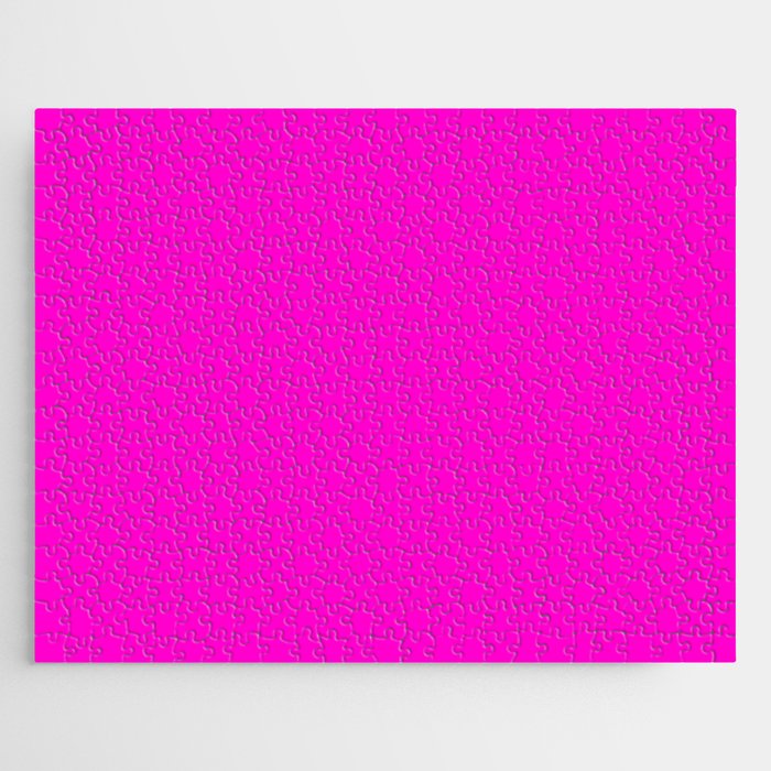 BRIGHT MAGENTA SOLID COLOR Plain Vibrant Hot Pink Shade Jigsaw Puzzle Gallery Image 1