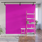 BRIGHT MAGENTA SOLID COLOR Plain Vibrant Hot Pink Shade Wall Mural Gallery Image 1
