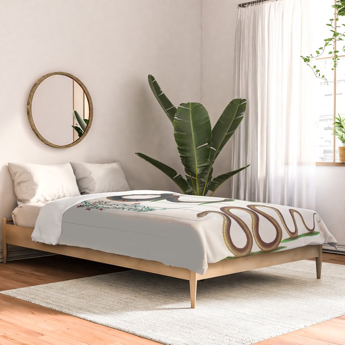 Albertus Seba Three Snakes And Floral Vines  Comforter Gallery Image 2