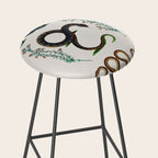 Albertus Seba Three Snakes And Floral Vines  Stool Gallery Image 2