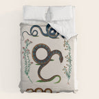 Albertus Seba Three Snakes And Floral Vines  Duvet Cover Gallery Image 6