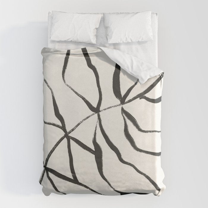 Minimal Line Leaves #1 Duvet Cover Gallery Image 6
